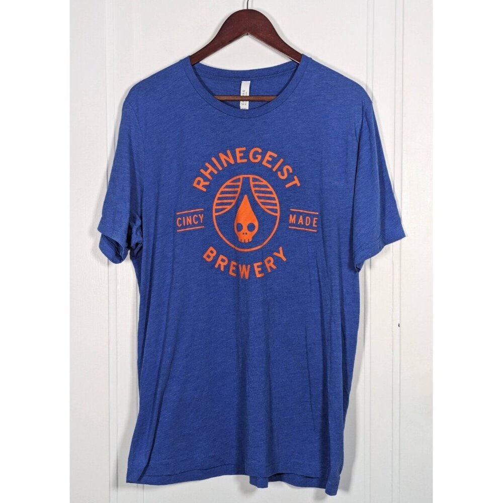 Rhinegeist Brewery T-Shirt FC Cincinnati Ohio Beer Blue Orange Size XL Tee Cincy - Picture 1 of 3